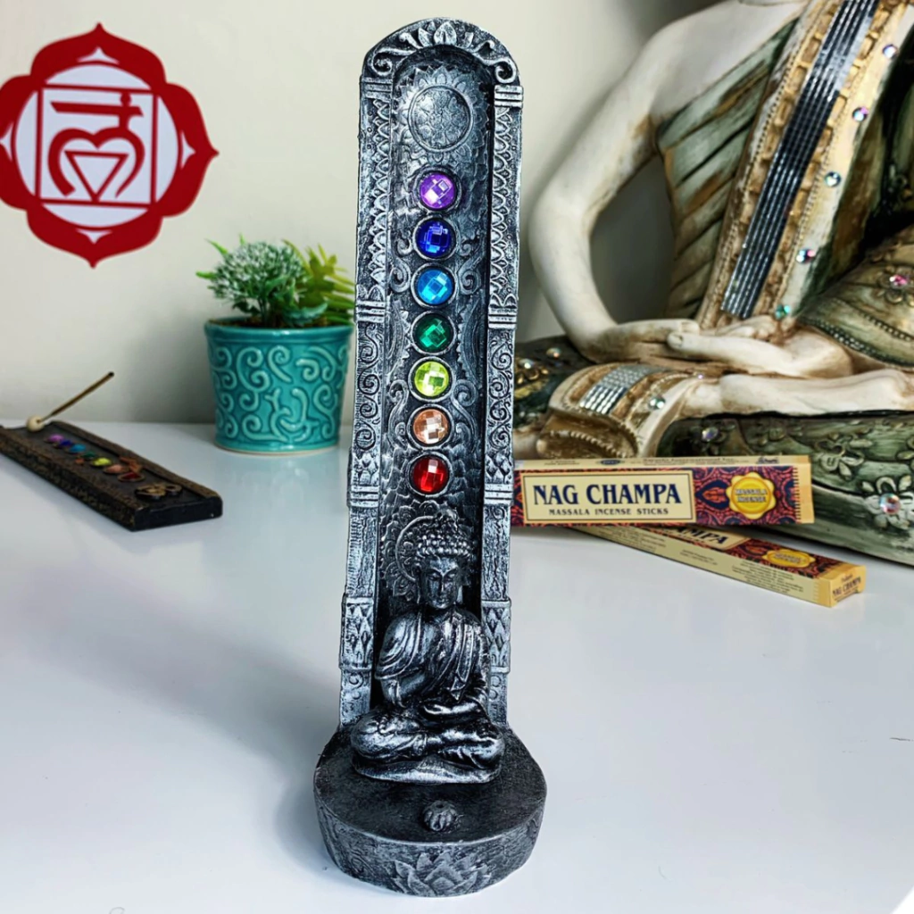 Incensário dos Chakras Buda ( Resina )