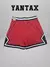 Shorts rojos Jordan Diamond con detalles en negro y blanco, vistos desde el frente.