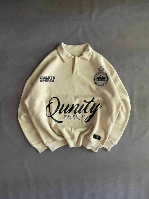 Polo Boxy Fit "Qunity" Beige