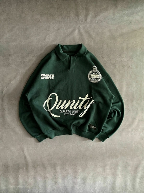 Polo Boxy Fit "Qunity" Verde