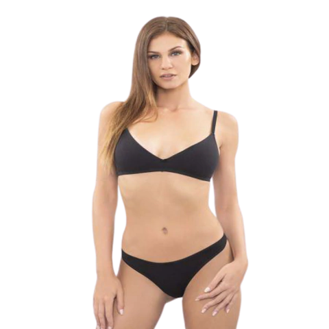 Conjunto corpiño triángulo y vedetina algodón y lycra Cocot