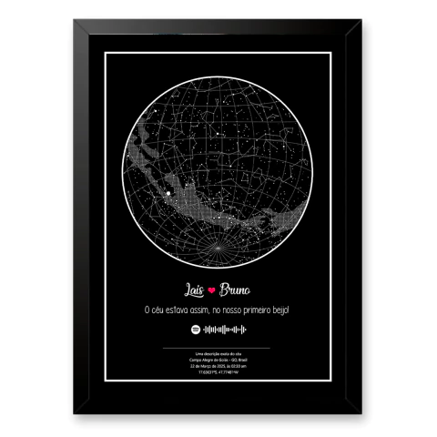 Quadro Mapa Das Estrelas Qrcode Spotify - comprar online