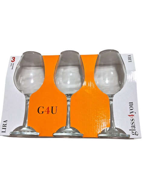 Taças para vinho - vidro - conjunto 3 peças - 460 ml