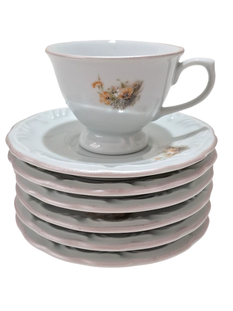 Jogo xícaras café porcelana Pomerode 12 peças – Decoração Rose