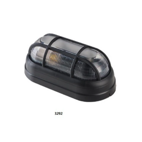 Luminaria Tartaruga Injetada 1 X E27 Com Grade Preta 3292 OPL