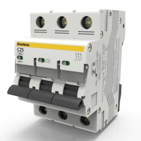 Mini Disjuntor 3p 25a 3ka Curva C Dt3-e3c25 Enerbras