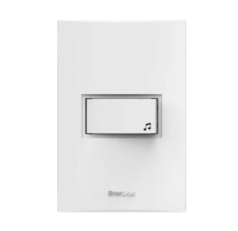 Conjunto Interruptor 1 Tecla Campainha Beleze 1406-ec Enerbras10a 250v Pl/br