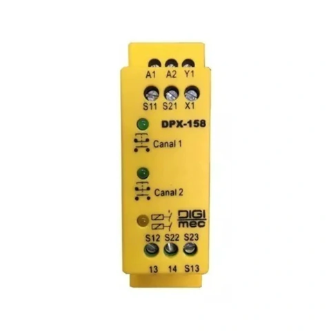 Relé De Segurança De Acionamento Bimanual Dpx-158 T4 24 Vca/vcc Digimec