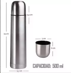 Termo Bala 500 Ml Acero Inoxidable Doble Capa