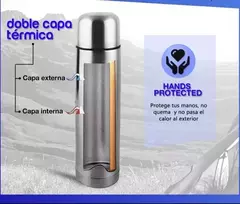 Termo Bala 1000 Ml Acero Inoxidable Doble Capa