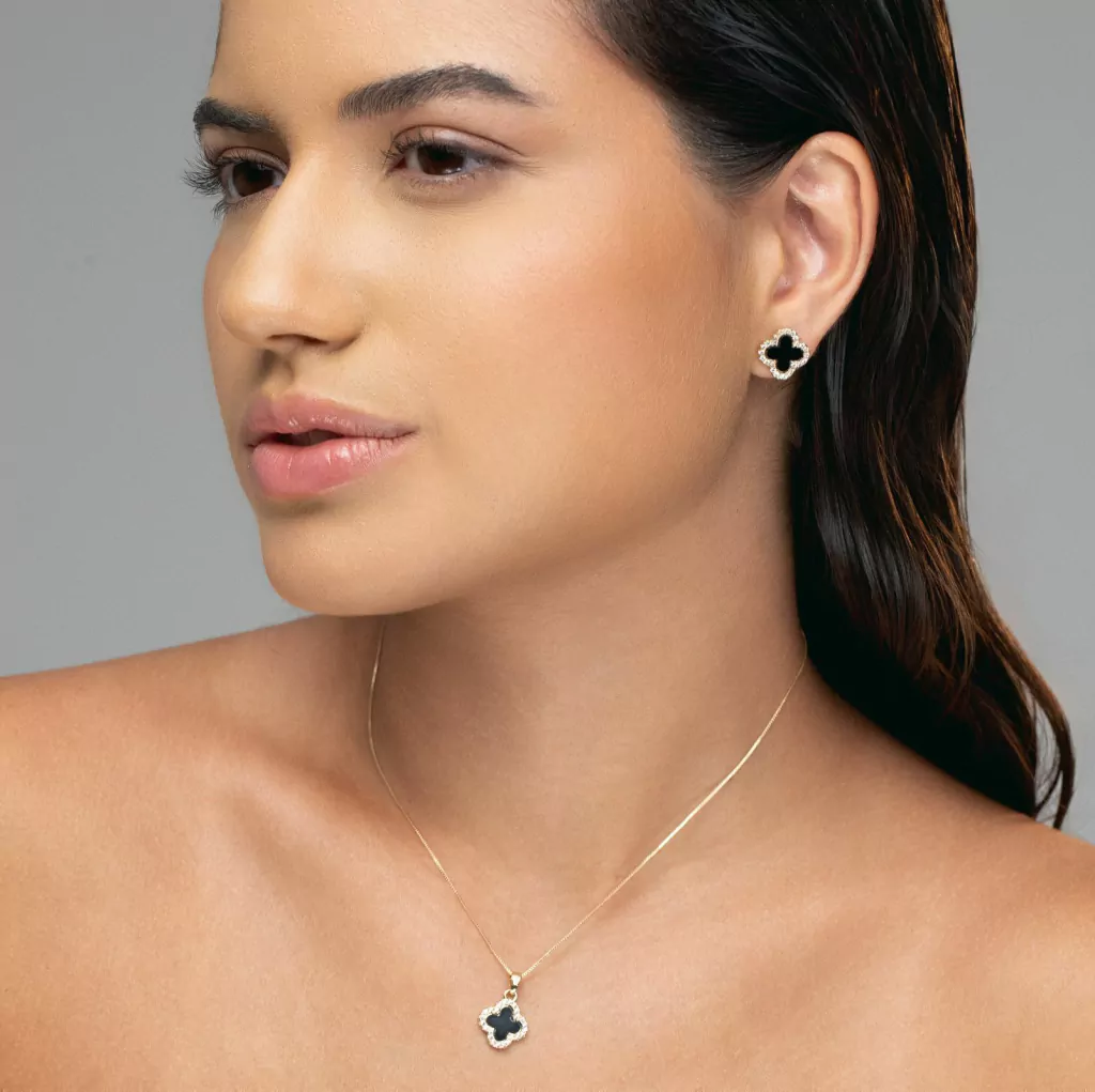 Conjunto Trevo em Madre Pérola
