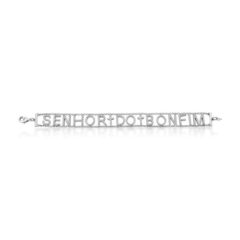 Pulseira Senhor do Bonfim Microcravejada em Rohdium