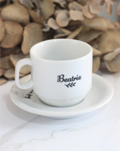 Xícara 180ml com Pires de Porcelana Personalizados - comprar online