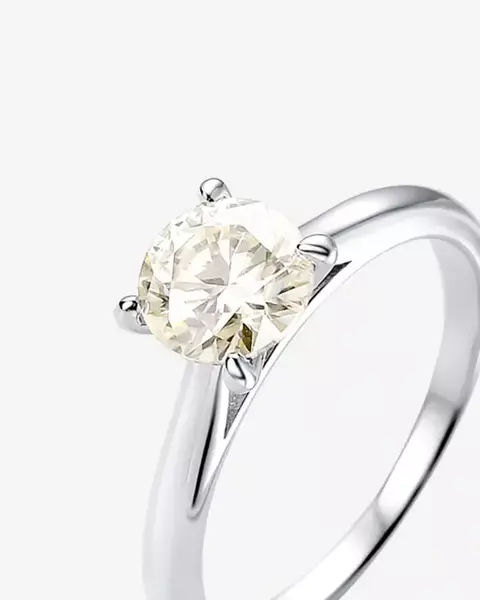 Solitário em Moissanite 6,5 mm prata 925 - comprar online
