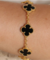 Pulseira trevo 5 motivos preta lisa premium - comprar online