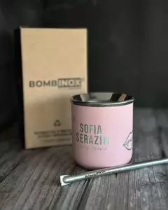TERMO STANLEY mate system 800 ml + Mate Acero (FULL GRABADO) MIKI NUCERA - BOMBINOX.ARG