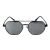 Óculos de Sol Casual Polarizado Mhandala Aviator Hexagonal Lentes Espelhadas Prata – Metal Preto com Ponte Dupla