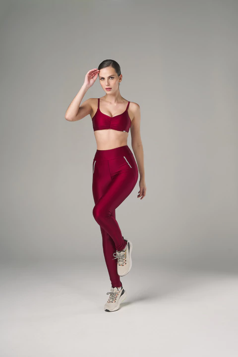 Legging Ziper Reflect - Bordô - comprar online