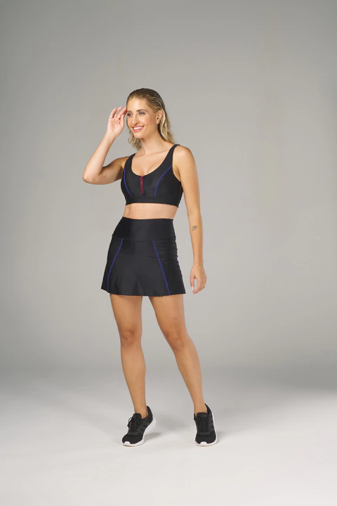 Saia Shorts Zip Color - Preto - comprar online