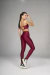 Kit Legging + Top Alça Power Acetinada - Bordô - Mulher Elástica Sport 