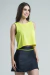 Regata Cropped Summer Dry - Amarelo Neon - Mulher Elástica Sport 