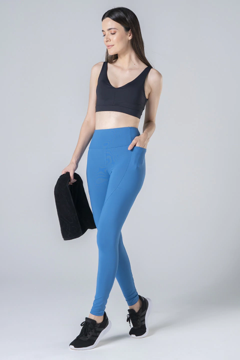 Legging Confort Bolso - Azul Cibernético