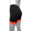 Short Feminino Preto com Barra Laranja Neon - Compressão Corrida - comprar online