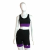 Conjunto Short linha Run - Preto com barra roxa - comprar online