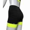 Short Feminino Preto com Barra Amarelo Neon - Compressão Corrida - comprar online