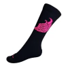 Meia preta Cano Alto Asas Pink em Poliamida - comprar online