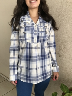 Bata Xadrez Azul CArmim - P - comprar online