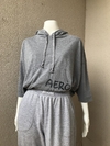 Blusa Com Capuz Cinza Aero - P/M