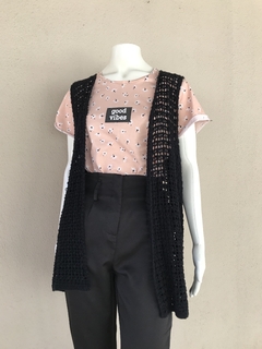 Colete Crochê Preto - M/G