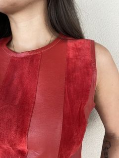 Blusa De Couro Vermelho - P - comprar online