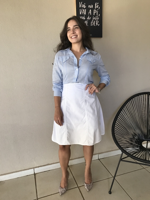 Saia Evasê Branca Yessica - 40