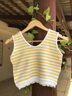 Cropped Tricot Listras Amarela - P/M - comprar online