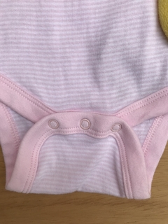 Body Bebê Listras Rosa - 2/4 meses na internet