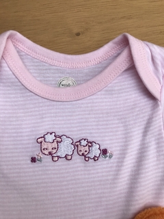 Body Bebê Listras Rosa - 2/4 meses - comprar online