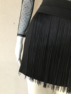 Saia Franjas Preto Topshop - P - loja online