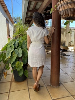 Vestido Linho Bege Talita Kume - 38
