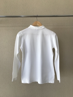Blusa Branca Gola Polo M.Officer - P - Brechó de Casa