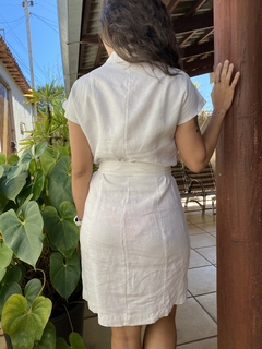 Vestido Linho Bege Talita Kume - 38 - comprar online