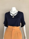 Blusa Azul Escuro Stroke - P