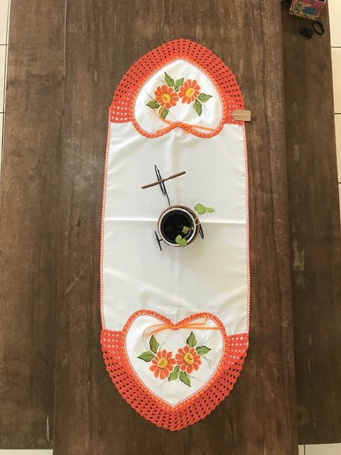 Caminho De Mesa Crochê/Pintado