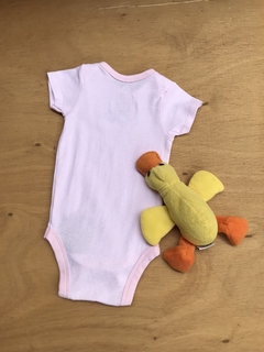 Body Bebê Listras Rosa - 2/4 meses - Brechó de Casa