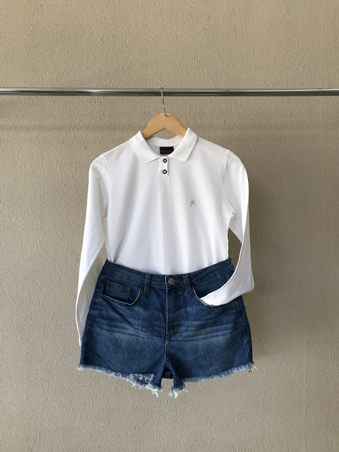 Blusa Branca Gola Polo M.Officer - P