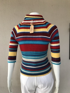 Blusa Tricô Listras Coloridas - M