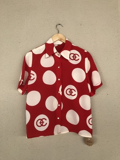 Imagem do Camisa Crepe Estampa Vermelha - P/M