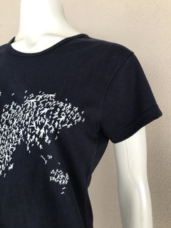 Camiseta Baby Look Azul - M na internet