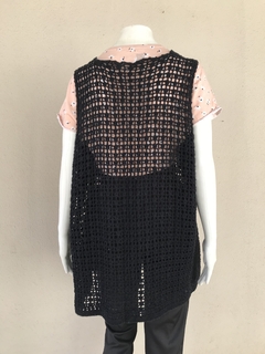 Colete Crochê Preto - M/G - Brechó de Casa